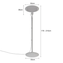 Load image into Gallery viewer, 2KW Electric Quartz Patio Heaters Freestanding Warmer
