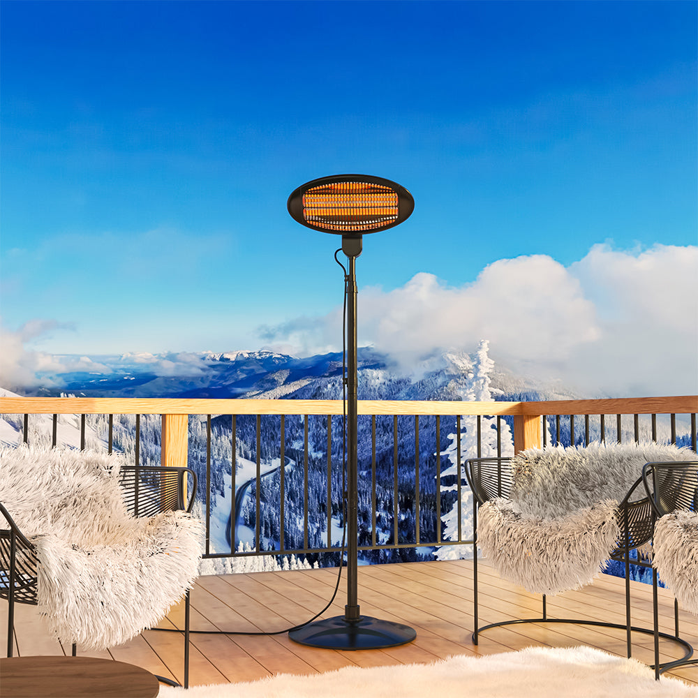 2KW Electric Quartz Patio Heaters Freestanding Warmer