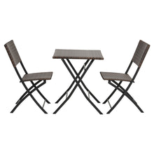 Load image into Gallery viewer, Bistro Set Folding Garden Furniture Set 3 Piece Indoor Outdoor PE Wicker Weave Set
