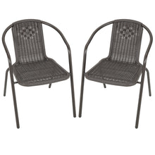 Load image into Gallery viewer, Outdoor Garden Dining Sets with Metal Table and 2Pcs Rattan Chairs, LG0816LG0790
