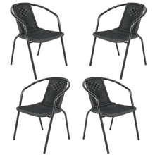 Load image into Gallery viewer, Outdoor Garden Dining Sets with Metal Table and 4Pcs Rattan Chairs, LG0888LG0792
