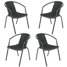 Load image into Gallery viewer, Outdoor Garden Dining Sets with 1Pcs Foldable Table and 4Pcs Black Rattan Chairs, LG0787LG0792
