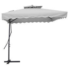 Load image into Gallery viewer, Livingandhome Corrugated Edge Square Canopy Outdoor Cantilever Parasol with Cross Base, LG0813
