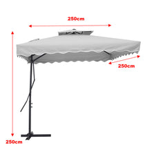 Load image into Gallery viewer, Livingandhome Corrugated Edge Square Canopy Outdoor Cantilever Parasol with Cross Base, LG0813
