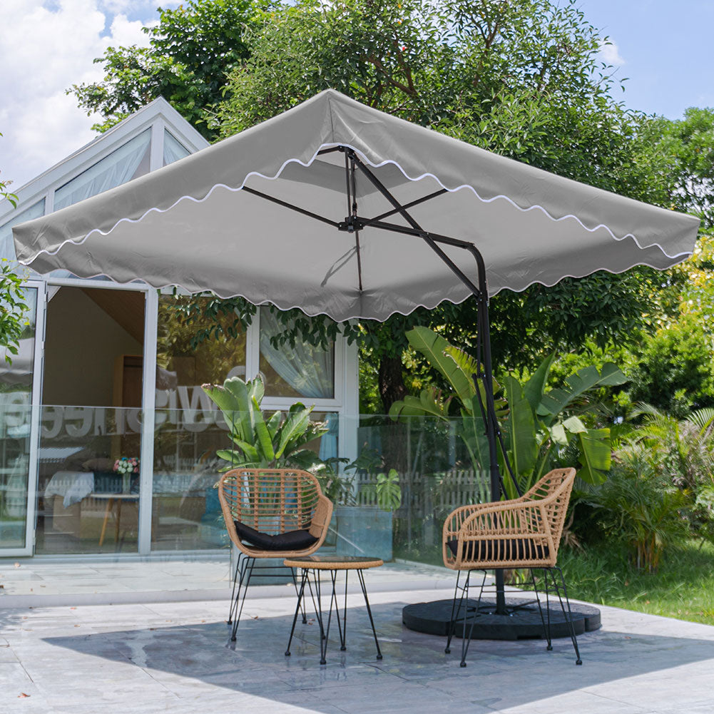 Double Top Garden Cantilever Parasol with 4-Piece Base, LG0813LG0884