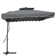 Load image into Gallery viewer, Livingandhome Corrugated Edge Square Canopy Outdoor Cantilever Parasol with Cross Base, LG0814
