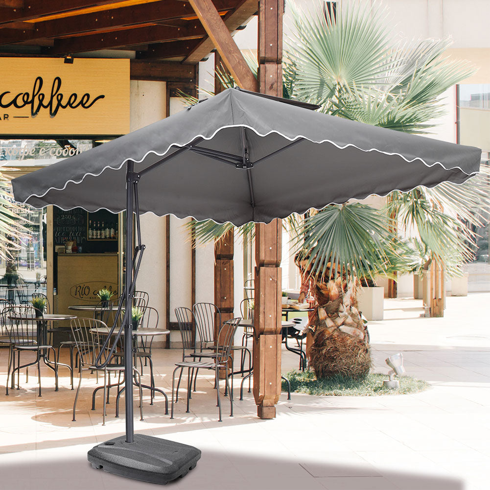 Double Top Garden Cantilever Parasol with Fillable Base, LG0814LG0534