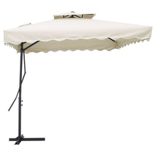 Load image into Gallery viewer, Livingandhome Corrugated Edge Square Canopy Outdoor Cantilever Parasol with Cross Base, LG0815
