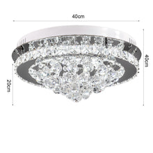 Load image into Gallery viewer, Livingandhome Crystal Round Crystal-droplets LED Semi Flush Mount Ceiling Light, LG0839
