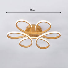 Load image into Gallery viewer, Modern Petal LED Chandelier Ceiling Light, Gold 58CM Cool White and Dimmable
