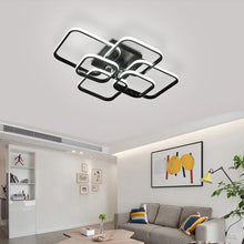 Load image into Gallery viewer, Modern Square LED Ceiling Lamp Chandelier Light, Black Frame-4,6,8 Head Cool White and Dimmable
