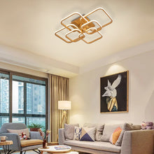 Load image into Gallery viewer, Modern Square LED Ceiling Lamp Chandelier Light, Gold Frame-4,6,8 Head Cool White and Dimmable
