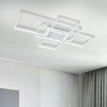 Load image into Gallery viewer, White Neutral Style Rectangular LED Semi Flush Ceiling Light

