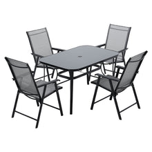 Load image into Gallery viewer, Outdoor Garden Dining Sets with Metal Table and 4Pcs Foldable Chairs, LG0889LG0542
