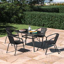 Load image into Gallery viewer, Outdoor Garden Dining Sets with Metal Table and 4Pcs Rattan Chairs, LG0889LG0792
