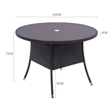 Load image into Gallery viewer, Outdoor Garden Dining Sets with Rattan Table and 4Pcs Rattan Chairs with Cushions, LG0893LG0904
