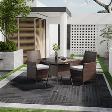 Load image into Gallery viewer, Outdoor Garden Dining Sets with Rattan Table and 2Pcs Rattan Chairs with Cushions, LG0894LG0903
