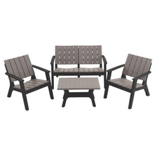 Load image into Gallery viewer, Set of 4 Outdoor Furniture Set Plastic Table and Chairs
