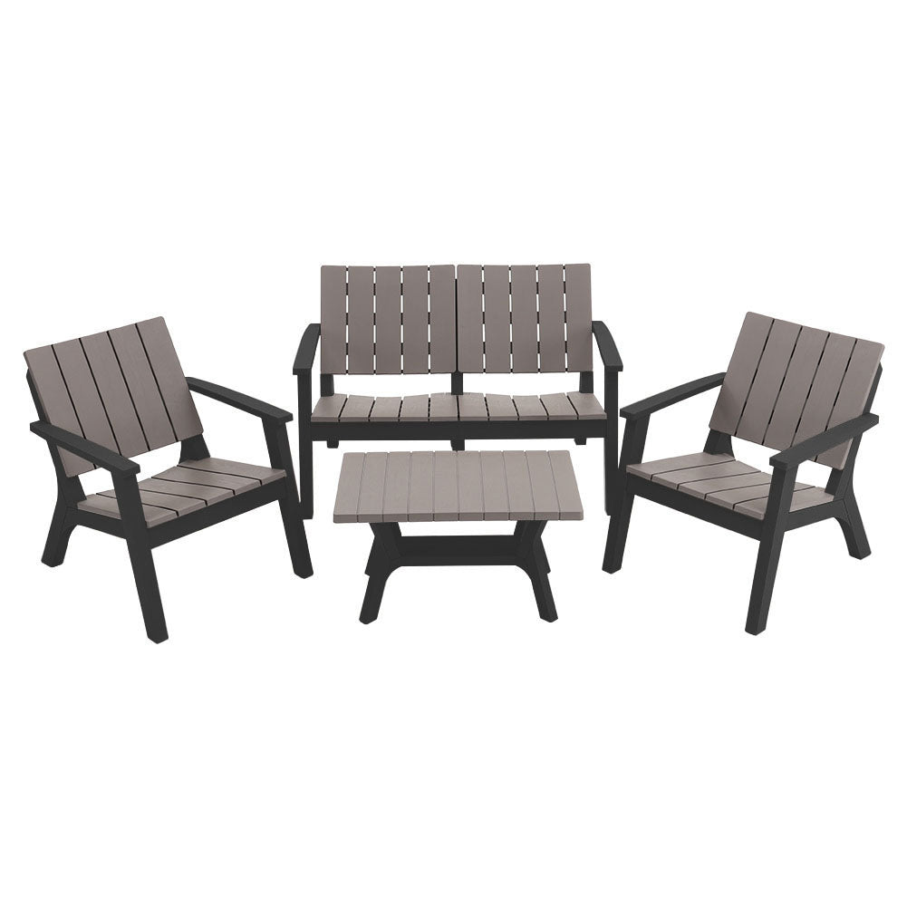 Set of 4 Outdoor Furniture Set Plastic Table and Chairs