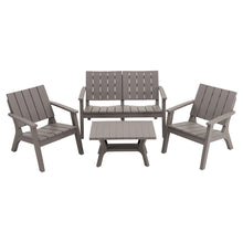 Load image into Gallery viewer, Set of 4 Outdoor Furniture Set Plastic Table and Chairs
