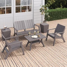 Load image into Gallery viewer, Set of 4 Outdoor Furniture Set Plastic Table and Chairs
