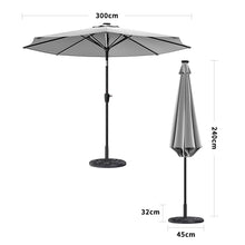 Load image into Gallery viewer, Large Solar Powered LED Patio Umbrella for Outdoor Garden Patio with Base, LG0930LG0454
