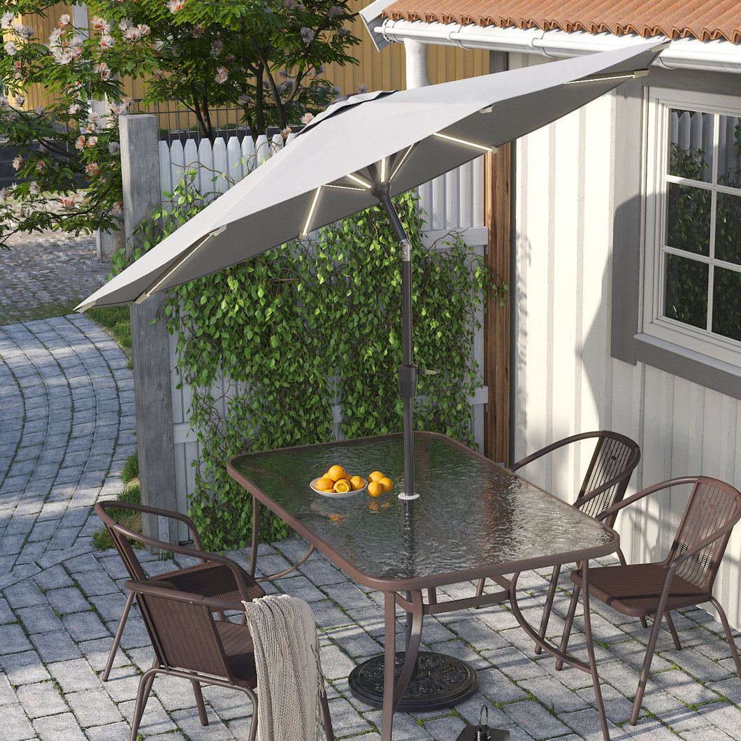 Large Solar Powered LED Patio Umbrella for Outdoor Garden Patio, LG0930