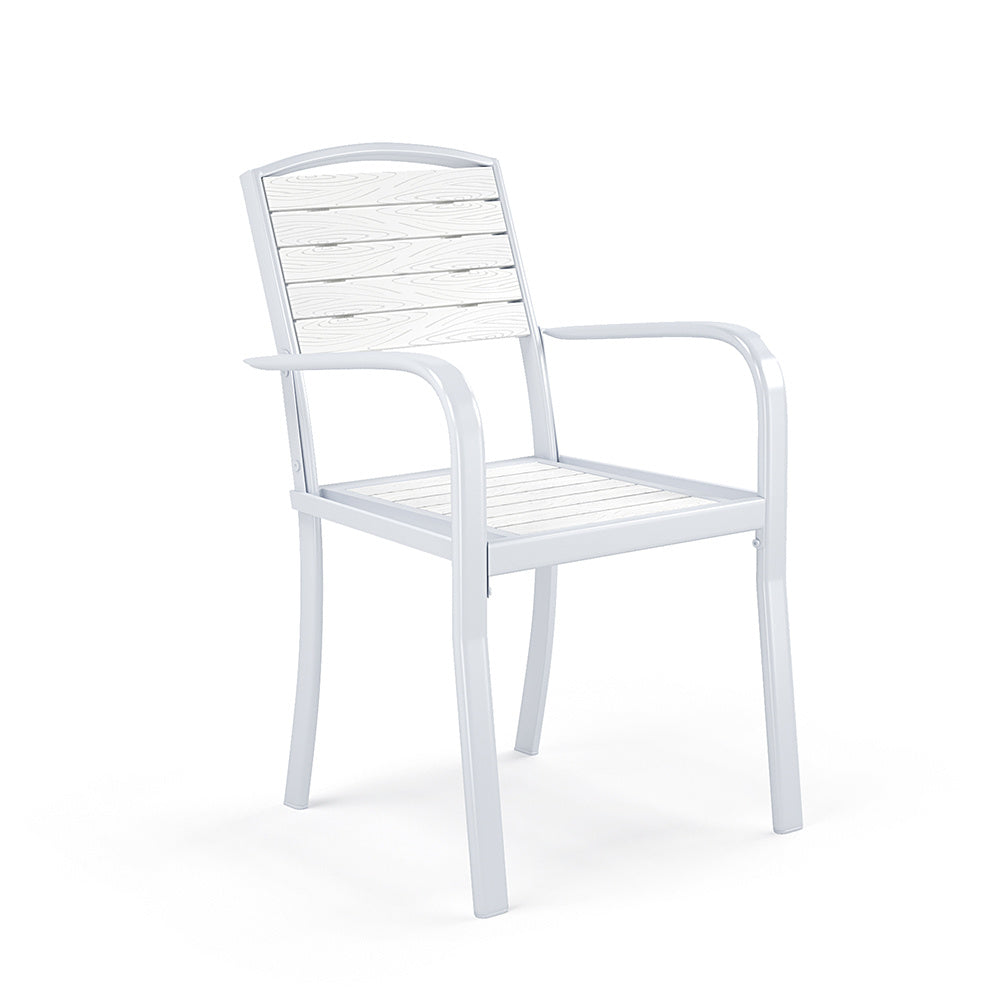 Set of 2 Garden Dining Armchairs White, LG1028