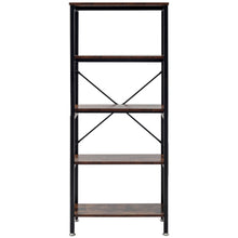 Load image into Gallery viewer, Industrial Wood Bookcase Bookshelf Book Shelving Storage Display Rack Organiser
