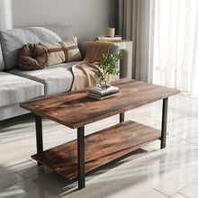 Load image into Gallery viewer, 107cm Width Coffee Table with Storage Shelf Extra Thick Industrial Cocktail Table
