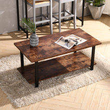 Load image into Gallery viewer, 107cm Width Coffee Table with Storage Shelf Extra Thick Industrial Cocktail Table
