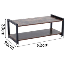 Load image into Gallery viewer, Industrial Wooden Shoe Bench 2-Tier Shoes Storage Rack Seat TV Stand Table Shelf
