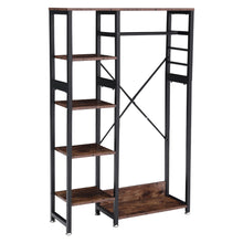 Load image into Gallery viewer, Coat Rack,5 Shelves,Clothes Rail,Open Wardrobe for Hallway or Bedroom
