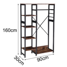 Load image into Gallery viewer, Coat Rack,5 Shelves,Clothes Rail,Open Wardrobe for Hallway or Bedroom
