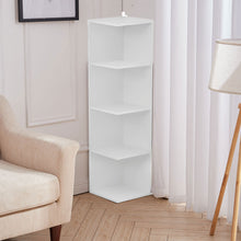 Load image into Gallery viewer, 3 Tier Wooden Corner Shelf Stand Bookcase Bookshelf Cabinet Plants Stand White
