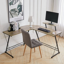 Load image into Gallery viewer, L-shaped Computer Desk PC Home Office Study Gaming Working Table,Maple Wood
