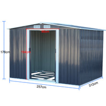 Load image into Gallery viewer, Garden Steel Shed with Gabled Rooftop
