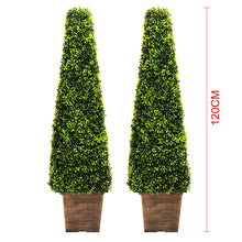 Load image into Gallery viewer, 2pcs Artificial Potted Topiary Trees Garden Yard Ornament with Pot
