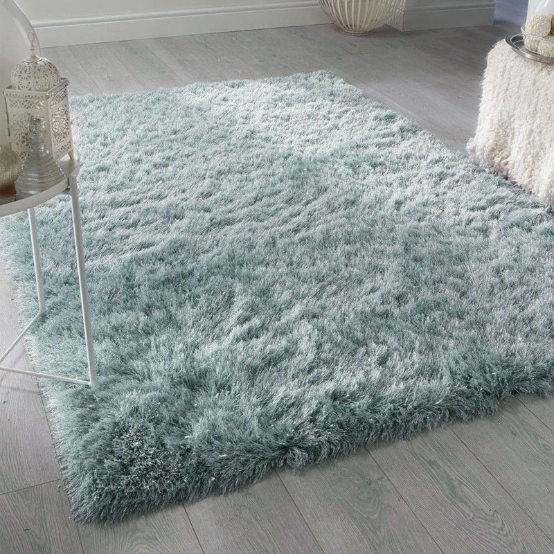 Super Soft Shaggy Rug - Grey, Pink, Duck egg blue