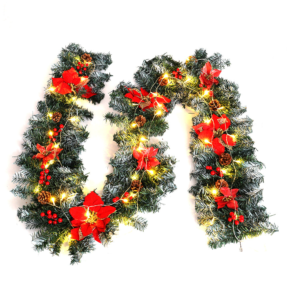 270CM Christmas 50 LED Light Up Xmas Decor Hanging Rattan