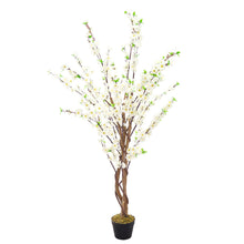 Load image into Gallery viewer, 150CM Faux Silk White Peach Blossom Tree Flowers Branch Potted Plant
