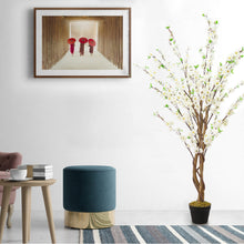 Load image into Gallery viewer, 150CM Faux Silk White Peach Blossom Tree Flowers Branch Potted Plant
