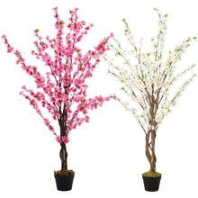 Load image into Gallery viewer, 150CM Faux Silk White Peach Blossom Tree Flowers Branch Potted Plant
