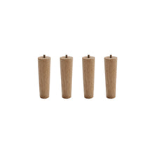 Load image into Gallery viewer, Set of 4 Wooden Oak Furniture Round Legs Feet, Light Brown
