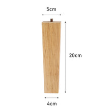 Load image into Gallery viewer, Set of 4 Wooden Oak Furniture Square Legs Feet, Light Brown
