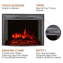 Load image into Gallery viewer, Electric Insert Heater Fireplace 3 Flame Colours with Remote Control
