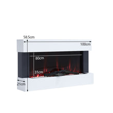 Load image into Gallery viewer, 36 Inch Wall Mounted Electric Fireplace Suite 7 Flame Colours White
