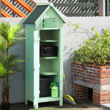 Load image into Gallery viewer, Wooden Garden Tool Storage Cabinet Shed
