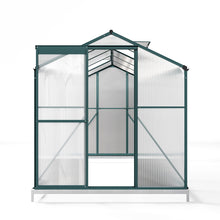 Load image into Gallery viewer, 10ft x 6ft Garden Greenhouse Aluminium Polycarbonate Green Plant Housing With Base
