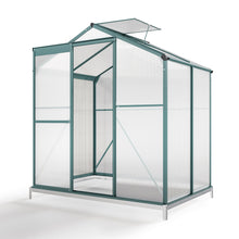 Load image into Gallery viewer, 4ft x 6ft Garden Greenhouse Aluminium Polycarbonate Green Plant Housing With Base
